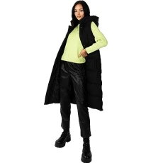 Ladies Womens Hooded Gilet Sleeveless Quilted Winter Jacket Coat Body Warmer Plus Size with Side Poc