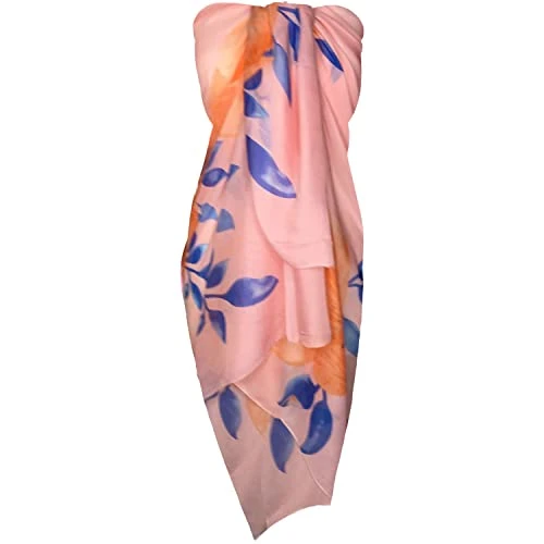 Ladies Womens Large Multicolour Bright Floral Pattern Beach Holiday Sarong Skirt-2