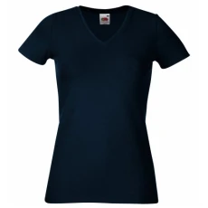 Ladies/Womens Lady-Fit V-Neck Short Sleeve T-Shirt (M) (Deep Navy) Ladies/Womens Lady-Fit V-Neck Short Sleeve T-Shirt (M) (Deep Navy)