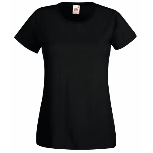 Ladies/Womens Lady-Fit Valueweight Short Sleeve T-Shirt (2XL) (Black)