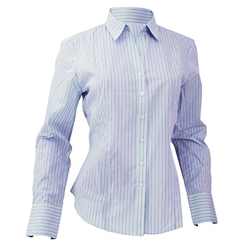 Ladies/Womens Perano Long Sleeve Blouse (8) (White/Grey Stripe)