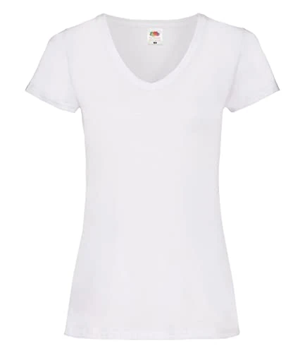 Lady-Fit Valueweight V-Neck T-Shirt SS047 (M, White)