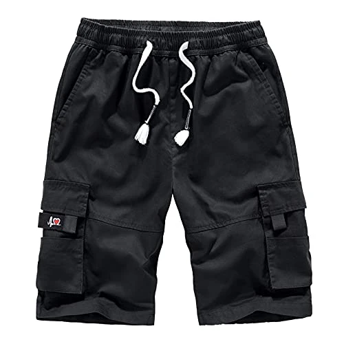 Lalaluka Cargo trousers, men's shorts, boys, drawstring with multiple pockets, loose sports shorts, 