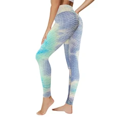 Lalaluka Sports trousers women's sports leggings high waist push up butt lift print yoga trousers sports leggings training trousers fitness trousers jogging trousers running trousers, blue, S Lalaluka Sports trousers women's sports leggings high waist push up butt lift print yoga trousers sports leggings training trousers fitness trousers jogging trousers running trousers, blue, S