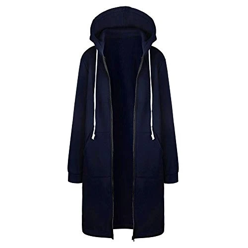 Lalaluka Women's Plain Zip Hooded Coat Fashion Top Cardigan Down Jacket Parka Women's Winter Coats, 