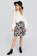 Lamont Flock Print Mini Skirt - black