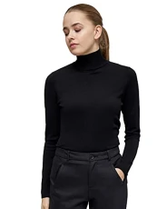 Lana High Neck Long Sleeve Knit Pullover, Black Jumpers For Women Uk, Spring Ladies Jumpers, Size XXL Lana High Neck Long Sleeve Knit Pullover, Black Jumpers For Women Uk, Spring Ladies Jumpers, Size XXL