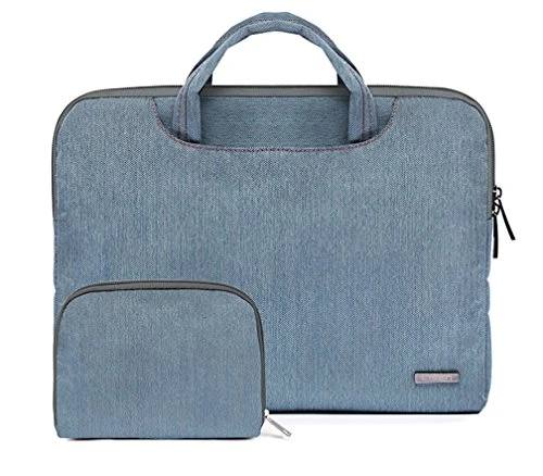 Laptop Bag Notebook Case with Shoulder Strap and Portable Handle for 11.6-15.6 Inch Notebook with a Small Case 15.6" Light Blue nylon