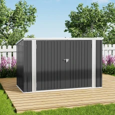 Large Black Garden Heavy Duty Steel Bicycle Storage Shed with Lock