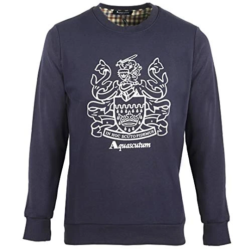 Large Crest Crew Neck Navy Sweatshirt