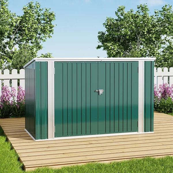 Large Green Garden Heavy Duty Steel Bicycle Storage Shed with Lockable