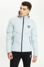 Large Panel Puffer Jacket ilver - Silver
