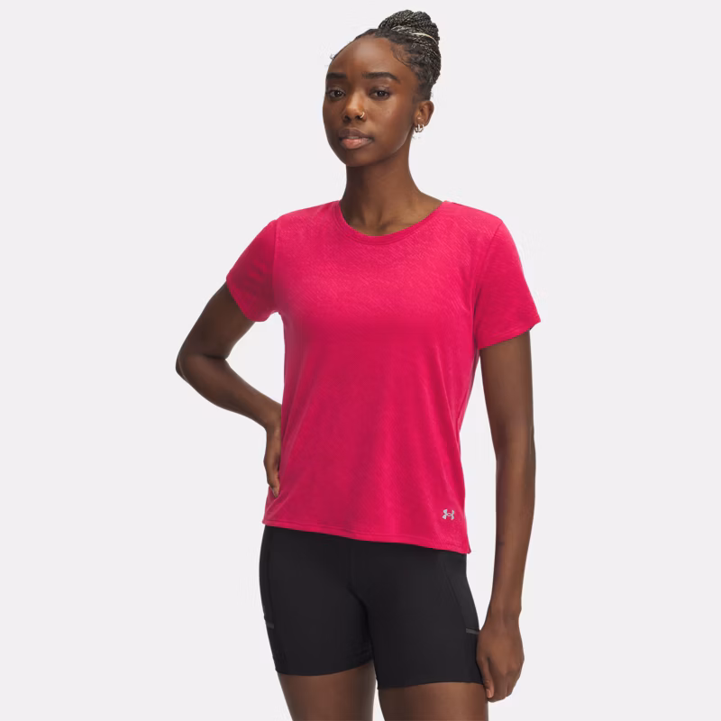 Launch Camo WoMens Short Sleeve Shaded Fuchsia / Reflective XL - Pink