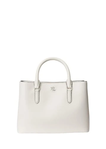 Lauren Marcy Small Handbag, Shoulder Bag, Off-White, White, White