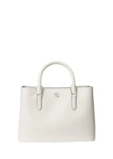 Lauren Marcy Small Handbag, Shoulder Bag, Off-White, White, White