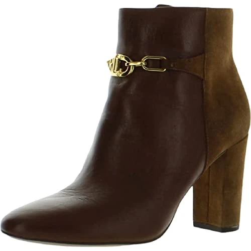 LAUREN  Meredith Bootie Deep Saddle/Tan/Whiskey 7 B (M), Tan
