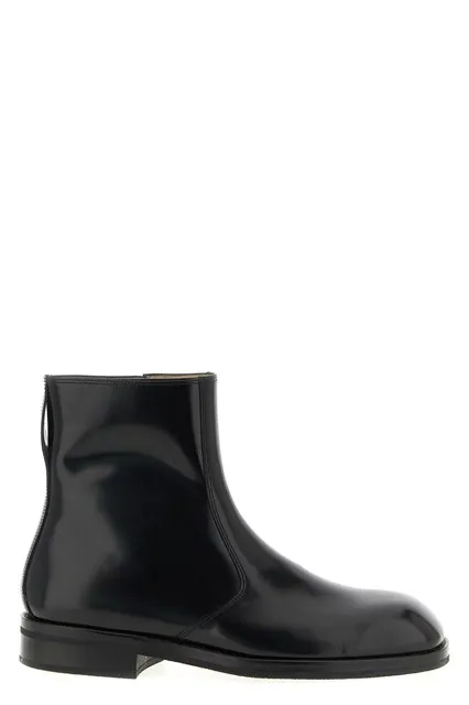 Leather ankle boots - Black