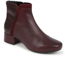Leather Ankle Boots - Burgundy Size 6 Leather Ankle Boots - Burgundy Size 6