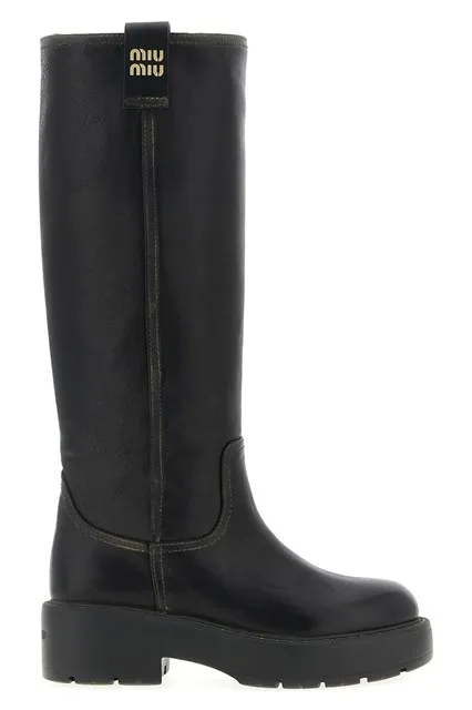 Leather boots - Black