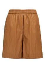 Leather-effect bermuda shorts Brown Size