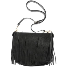 Leather Fringe Tassel Shoulder Handbag Black Fringe Bag Women's Shoulder Bag Cross Body Messenger Bag for Women Leather Fringe Tassel Shoulder Handbag Black Fringe Bag Women's Shoulder Bag Cross Body Messenger Bag for Women