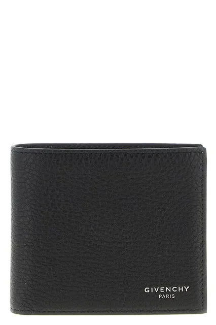 Leather grain wallet - Black