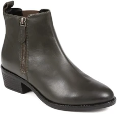 Leather Heeled Chelsea Boots - Olive Size 4 Leather Heeled Chelsea Boots - Olive Size 4