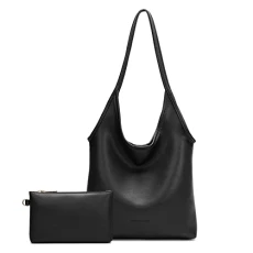 Leather Hobo Bags for Women Purses and Handbags Fashion Shoulder Bags, Black