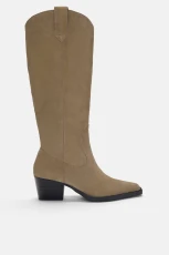 Leather Knee-High Country-Style Boots