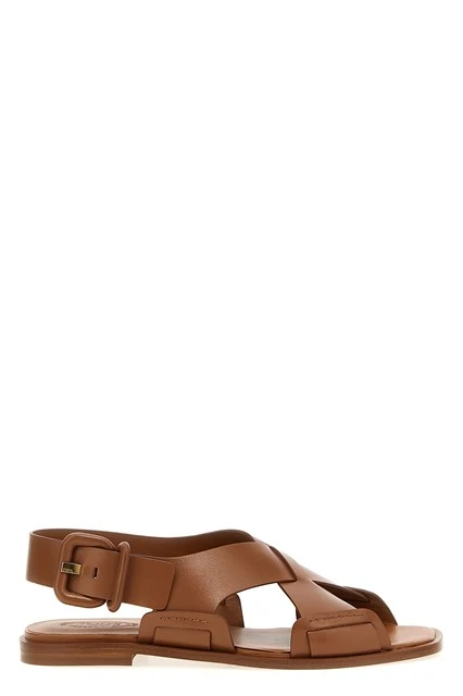 Leather sandals Brown Size