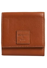 Leather Short Fold Purse - Tan Oily Leather Short Fold Purse - Tan Oily