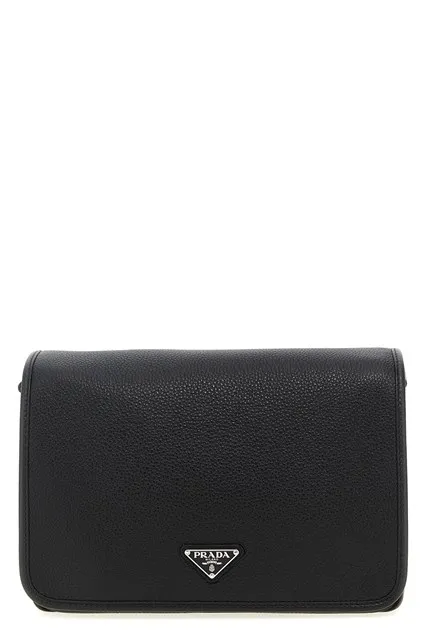 Leather shoulder strap - Black