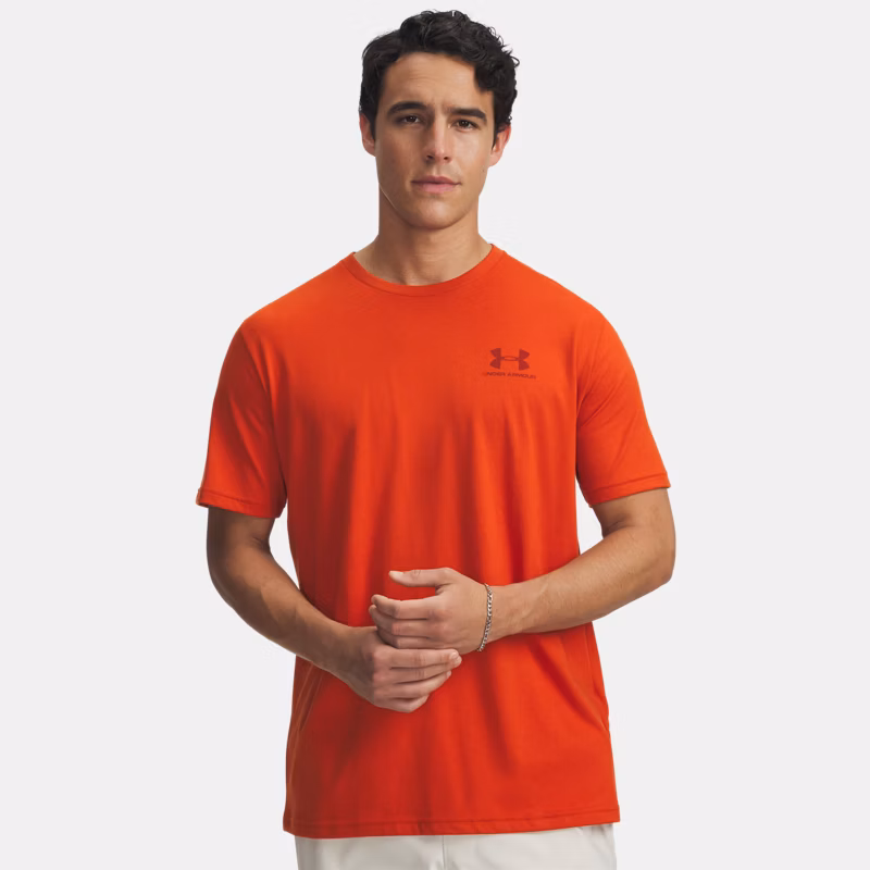 Left Chest Logo Mens Short Sleeve Surplus Orange / Cinna Red XL