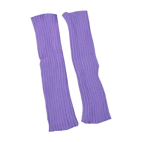 Leg Socks Stylish Female Leg Warmers Stretchy compatible with Outdoor 1 Pair Light Purple One Size