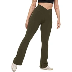 Leggings for Women Leggings Fitness Pants Yoga Out Workout Running Women Sports Athletic Yoga Pants Leggings 7/8, Army Green, XL