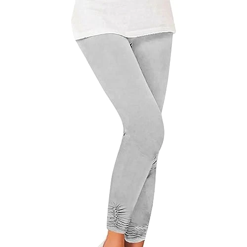 Leggings Women Fluffy Trousers Best Teacher Gifts Training Fashionable Fall and Winter Stretch Pleated Bottoming Pants Leggings Tight Elastic Ladies Bottoming Pants Outlet Clearance UK