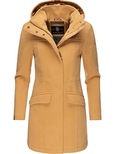 Leilaniaa Women's Winter Coat Winter Parka in Wool Look with Removable Hood XS - XXL, camel, M