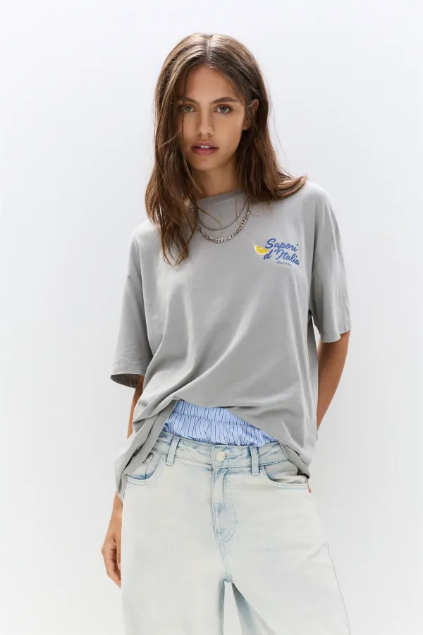 Lemon T-Shirt - Pale grey