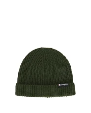Lifestyle Caps (806068) -Recycled Acrylic Knitted Yarn Small Script Logo Beanie Hat, Forest Green (FON), One Size
