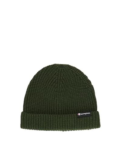 Lifestyle Caps (806068) -Recycled Acrylic Knitted Yarn Small Script Logo Beanie Hat, Forest Green (FON), One Size
