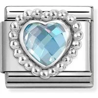 Light Blue Heart Dots Charm