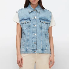 Light Blue Sleeveless Denim Jacket