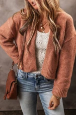 Light French Beige Drop Shoulder Open Front Cropped Cardigan IGHT FRENCH BEIGE / / %ACRYLIC+%POLYESTER+%COTTON+%POLYAMIDE Light French Beige Drop Shoulder Open Front Cropped Cardigan IGHT FRENCH BEIGE / / %ACRYLIC+%POLYESTER+%COTTON+%POLYAMIDE