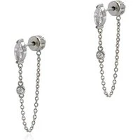 Light Wonder Silver Link Earrings - Silver