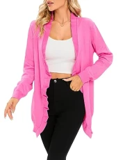 Lightweight Cardigans for Women UK Casual, Open Front Knitwear Jumper Tops Soft Cardigan Sweater (L, Hot Pink) Lightweight Cardigans for Women UK Casual, Open Front Knitwear Jumper Tops Soft Cardigan Sweater (L, Hot Pink)