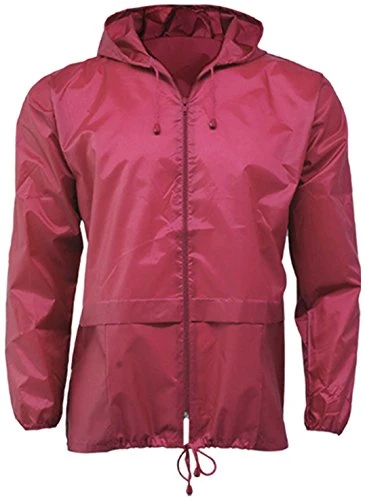 Lightweight Unisex Water Resistant Plain Kagool Jacket (XL, Raspberry/Cherry)