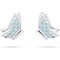 Lilia Blue Butterfly Stud Earrings - Silver