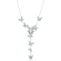 Lilia Y Blue Butterfly Necklace - Silver