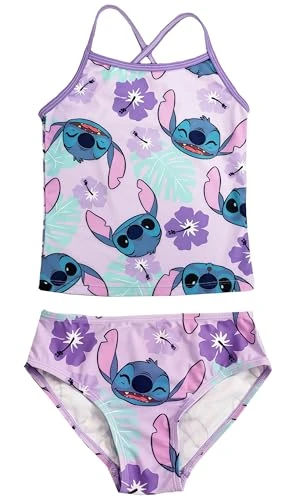 Lilo & Stitch Girls Swimming Costume Tankini Bikini 2 Piece Set (Lilo & Stitch, 7-8 Years)
