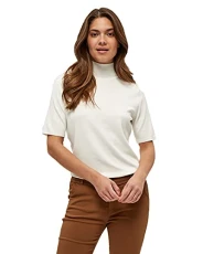 Lima High Neck Short Sleeve Knit T-Shirt, White T Shirts For Women Uk, Spring T-shirt, Size M Lima High Neck Short Sleeve Knit T-Shirt, White T Shirts For Women Uk, Spring T-shirt, Size M